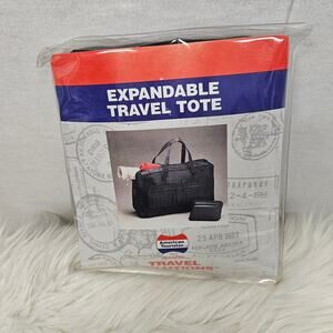 New! Vintage 90s American Tourister Expandable Softside Carry On Tote Black
